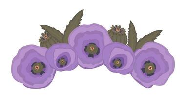 violet floral couronne, magnifique violet fleurs, vecteur Couleur illustration