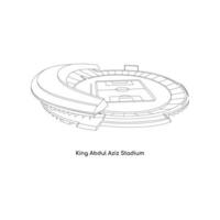 ligne art conception de saoudien Arabie international stade, Roi abdul aziz stade dans Mecque ville vecteur