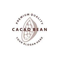 cacao haricot logo, prime conception Frais biologique jardin plante la graine Facile minimaliste vecteur