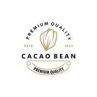 cacao haricot logo, prime conception Frais biologique jardin plante la graine Facile minimaliste vecteur