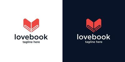éducatif logo conception, livre combinaison avec l'amour vecteur
