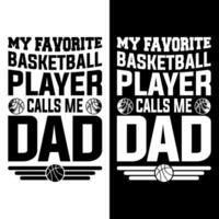 mon préféré basketball joueur appels moi papa T-shirt conception vecteur