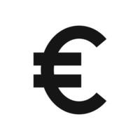 vecteur européen syndicat euro EUR devise signe silhouette de face vue isolé sur blanc Contexte