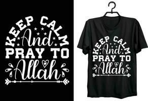 islamique T-shirt conception. cadeau article islamique T-shirt conception pour tout les musulmans. vecteur