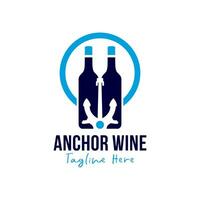 ancre du vin vecteur illustration logo