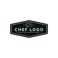 chef et restaurant logo conception ancien rétro timbre vecteur