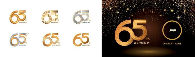 ensemble de 65e anniversaire logotype conception, soixante cinq ans célébrer anniversaire logo vecteur