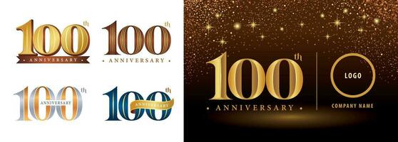 ensemble de 100e anniversaire logotype conception, cent ans célébrer anniversaire logo vecteur