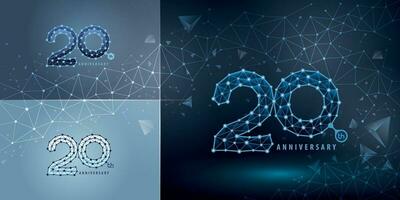 ensemble de 20e anniversaire logotype conception, vingt ans célébrer anniversaire logo vecteur