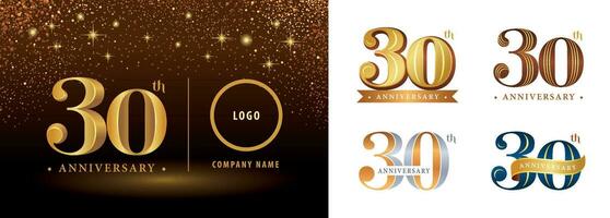 ensemble de 30 anniversaire logotype conception, trente ans célébrer anniversaire logo vecteur