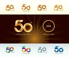 ensemble de 50e anniversaire logotype conception, cinquante ans fête anniversaire logo vecteur