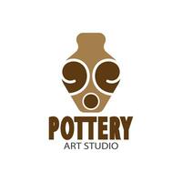 poterie art studio logo vecteur modèle illustration