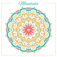 coloré mandala. Jaune Oriental circulaire ornement avec Indien, arabe, turc motifs. isolé, vecteur, modifiable. vecteur