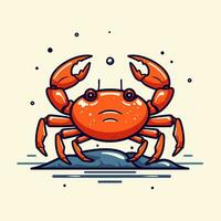 crabe. vecteur illustration. isolé sur une blanc Contexte.
