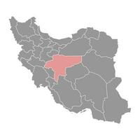 Isfahan Province carte, administratif division de l'Iran. vecteur illustration.