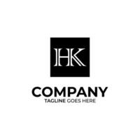 initiale h et k caractères logo conception vecteur