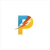 lettre p logo Puissance moderne vecteur