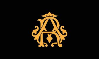 alphabet ar ou ra lettre abstrait monogramme vecteur logo modèle