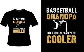 basketball grand-père comme une ordinaire grand-père mais glacière ou grand-père T-shirt conception ou grand-père journée t chemise conception vecteur