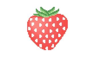 fraise illustration avec pixel thème vecteur