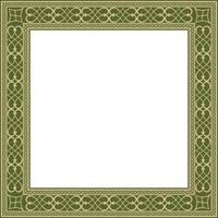 vecteur or et vert carré classique Renaissance ornement. interminable européen frontière, la relance style Cadre