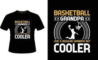 basketball grand-père comme une ordinaire grand-père mais glacière ou grand-père T-shirt conception ou grand-père journée t chemise conception vecteur