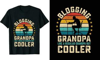 bloguer grand-père comme une ordinaire grand-père mais glacière ou grand-père T-shirt conception ou grand-père journée t chemise conception vecteur