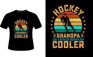 le hockey grand-père comme une ordinaire grand-père mais glacière ou grand-père T-shirt conception ou grand-père journée t chemise conception vecteur