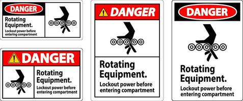 danger signe, tournant équipement, lock-out Puissance avant entrer compartiment vecteur