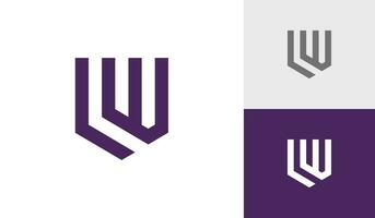lettre lw initiale monogramme emblème logo conception vecteur