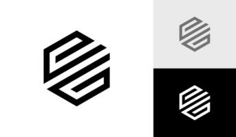 lettre par exemple initiale hexagone monogramme logo conception vecteur