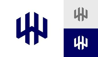 création de logo lettre wh hexagone vecteur