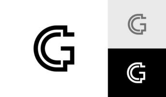 monoline lettre cg initiale monogramme logo conception vecteur