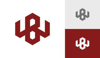 lettre bw ou wb initiale hexagone monogramme logo conception vecteur