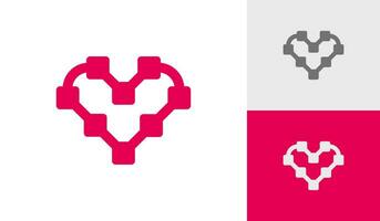 cœur partager La technologie logo conception vecteur