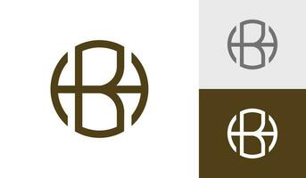 cercle lettre hb initiale monogramme logo conception vecteur