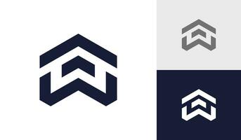 lettre w avec maison toit logo conception vecteur
