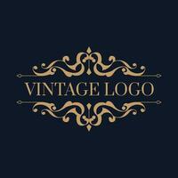 ancien luxe ornemental logo avec floral ornement. - vecteur. vecteur