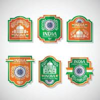 insignes vintage de la fête de l'indépendance de l'inde vecteur