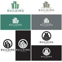 création d'illustration vectorielle de logo de bâtiment, modèle de logo immobilier, icône de symbole de logo vecteur