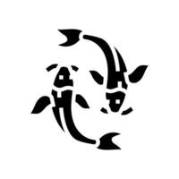 yin Yang poisson taoïsme glyphe icône vecteur illustration