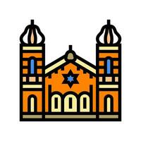 synagogue bâtiment juif Couleur icône vecteur illustration