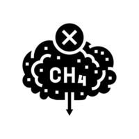 méthane réduction environnement glyphe icône vecteur illustration