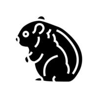 hamster permanent animal de compagnie glyphe icône vecteur illustration
