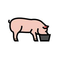 porc alimentation ferme Couleur icône vecteur illustration