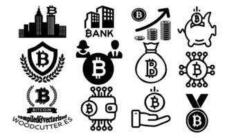 crypto-monnaie ensemble de la toile Icônes dans ligne style. crypto La technologie et blockchain Icônes vecteur