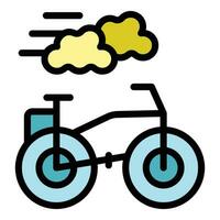 éco bicyclette icône vecteur plat