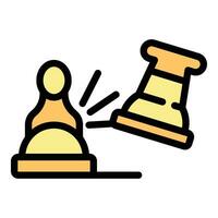 échecs pari icône vecteur plat
