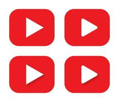 Youtube jouer bouton icône vecteur dans plat style. vidéo diffusion joueur application signe symbole