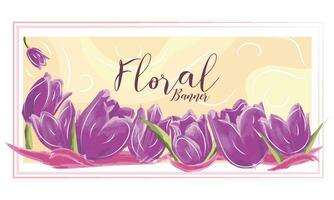 isolé aquarellé floral bannière avec texte vecteur illustration